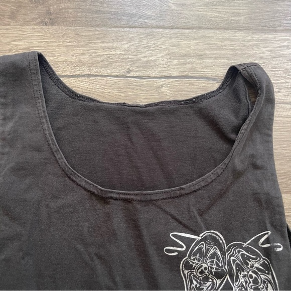 Smile Now Cry Later Faded Black Crop Boxy Tank Top Large Adult Unisex - Picture 6 of 11